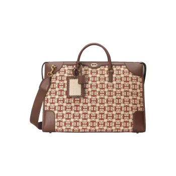 GUCCI Interlocking Collection Jacquard Fabric With Leather Shoulder Bag Crossbody Bag Handbag Regular Women's Brown