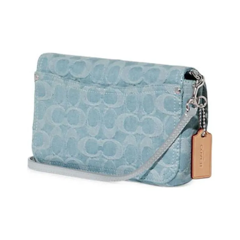 COACH Hayden Denim With Delicate Calfskin Envelope Bag Shoulder Bag Crossbody Bag Small Size Women's Blue-2