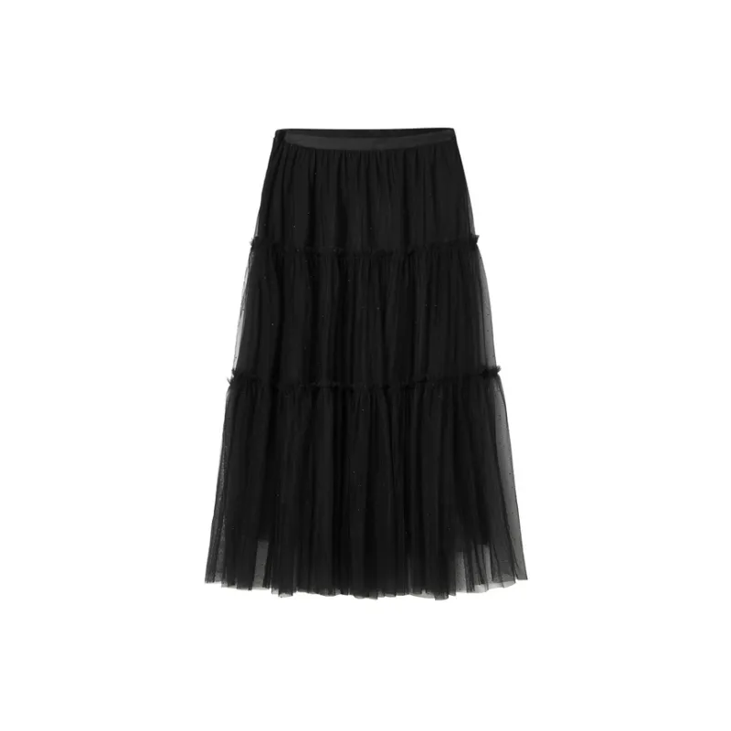 MO&CO Casual Long Skirts Women's Black-1