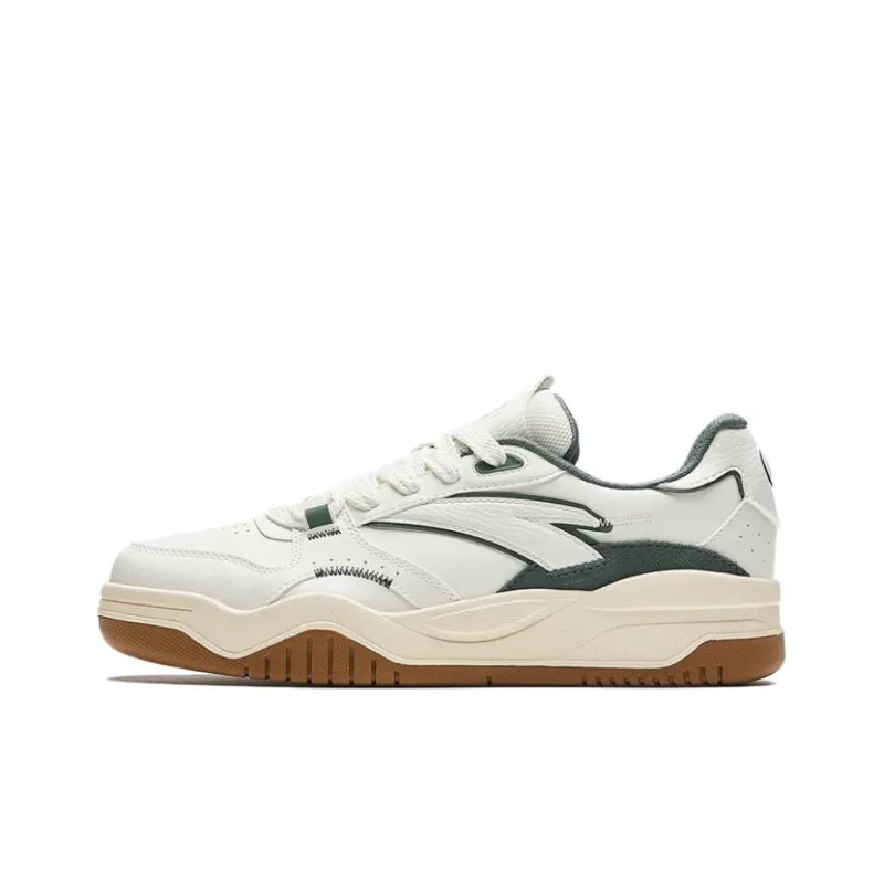 Anta Wave Shoes Slip Resistant Cushioning Low Top Skateboard Shoes Women's Ivory White Gray-0