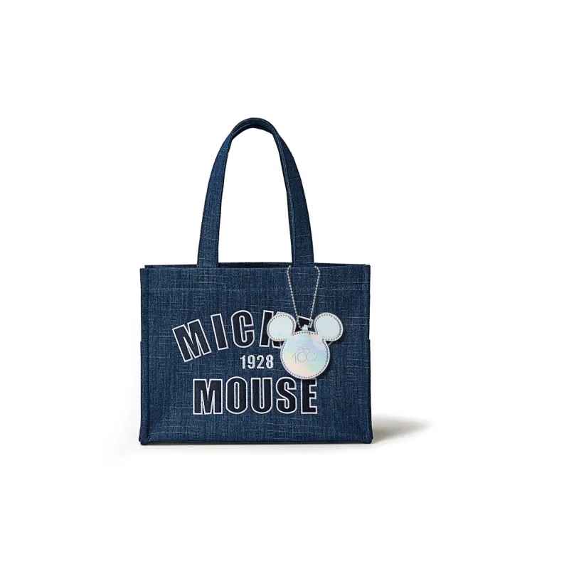 Disney Denim Tote Bag Shopping Bag Shoulder Bags Women's Dark Blue/Light Blue-0
