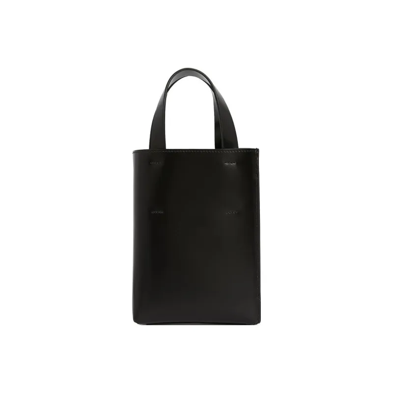 MARNI Cow Leather Tote Bag Shopping Bag Shoulder Bag Crossbody Bag Handbag Extra Mini Women's Black White-2