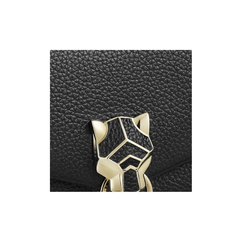 CARTIER Cow Leather Shoulder Bag, Crossbody Bag Extra Mini Women's Black-5