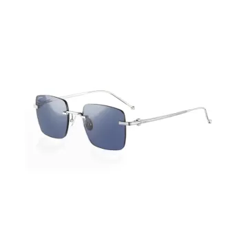 CARTIER Titanium Irregular Shape Eyeglass Frames Women's Silver