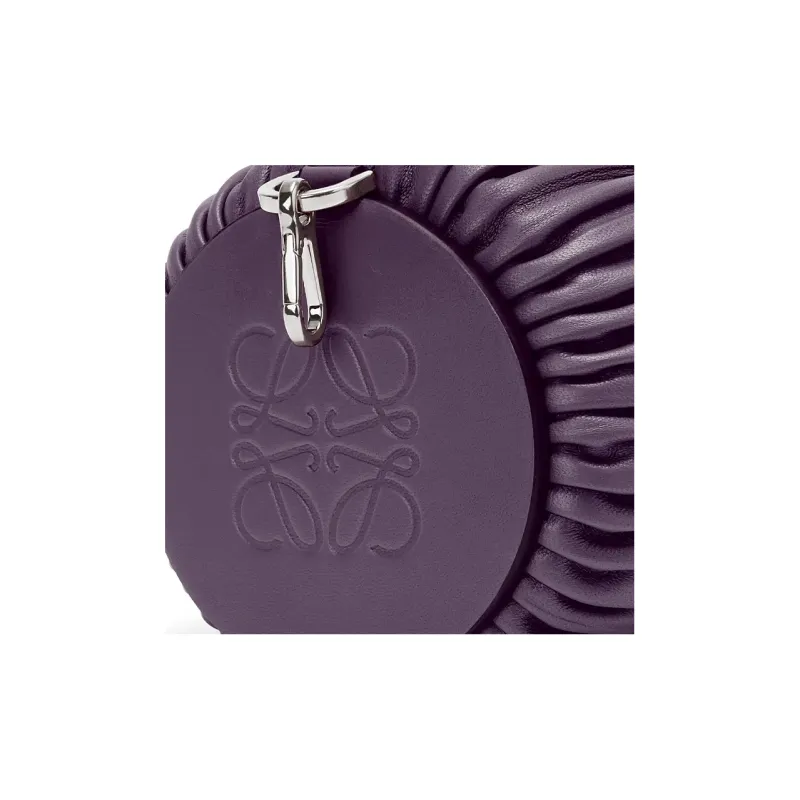 LOEWE Nappa Sheepskin Handbag, Shoulder Bag Women's Dark Purple-3