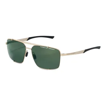 PORSCHE DESIGN Plate Frame Stainless Steel Irregular Shape Sunglasses Unisex Vintage Green