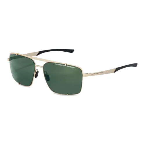 PORSCHE DESIGN Plate Frame Stainless Steel Irregular Shape Sunglasses Unisex Vintage Green