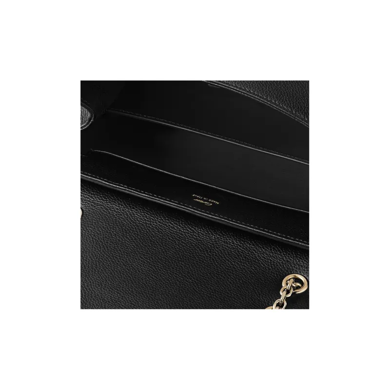 CARTIER Cow Leather Shoulder Bag Crossbody Bag Small Size Women's Black-6