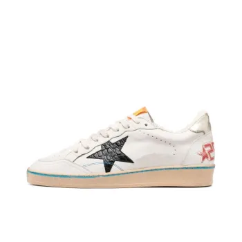 Golden Goose Low Top Skateboard Shoes Men's White Black Vintage Version