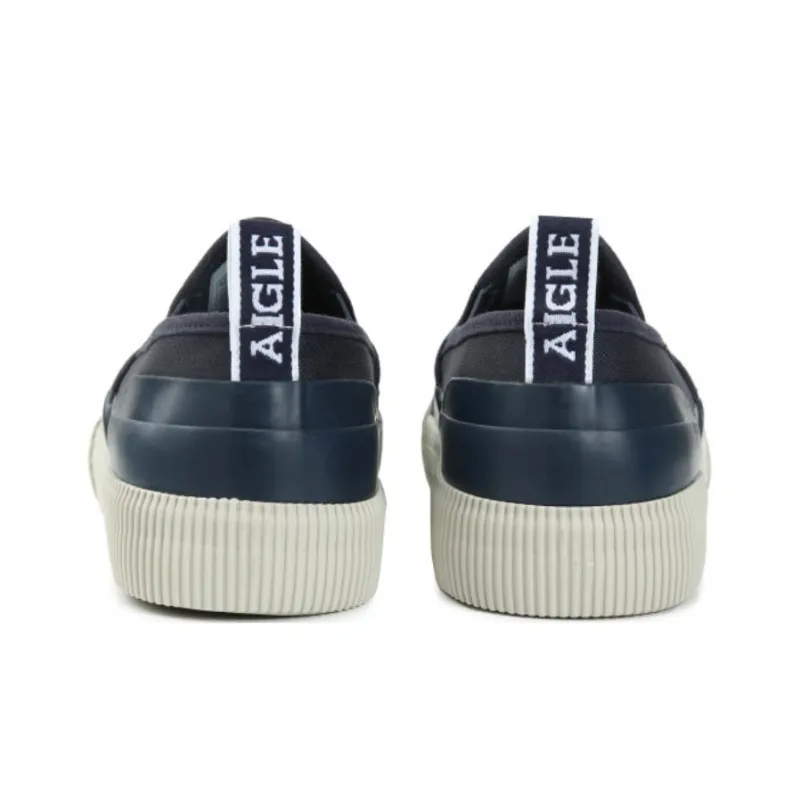 AIGLE Rubber Slipon Slip Resistant, Lightweight, And Breathable Low Top Skateboard Shoes Men's Marine Blue-3