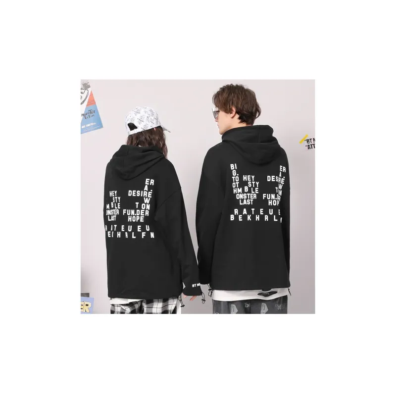 Bt Hooded Loose Fit Regular Sweatshirt Unisex Black-3