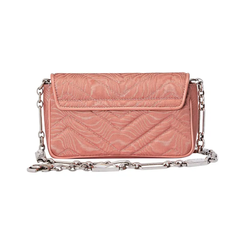 GUCCI Cloud Pattern Fabric With Leather Trim Shoulder Bag, Fanny Pack Regular Women's Pink-4
