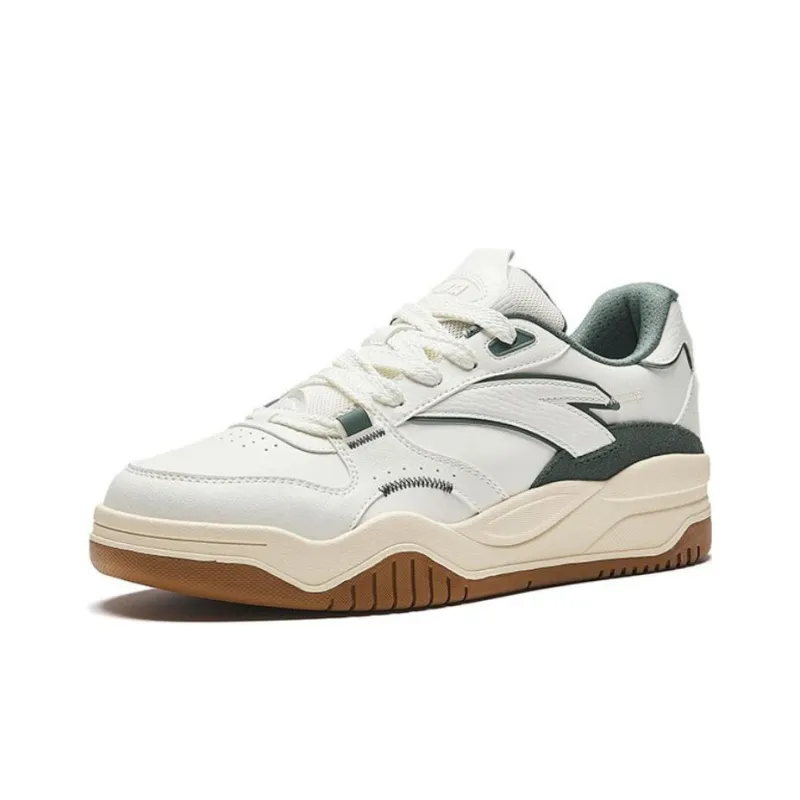 Anta Wave Shoes Slip Resistant Low Top Skateboard Shoes Men's White Gray Cyan-1