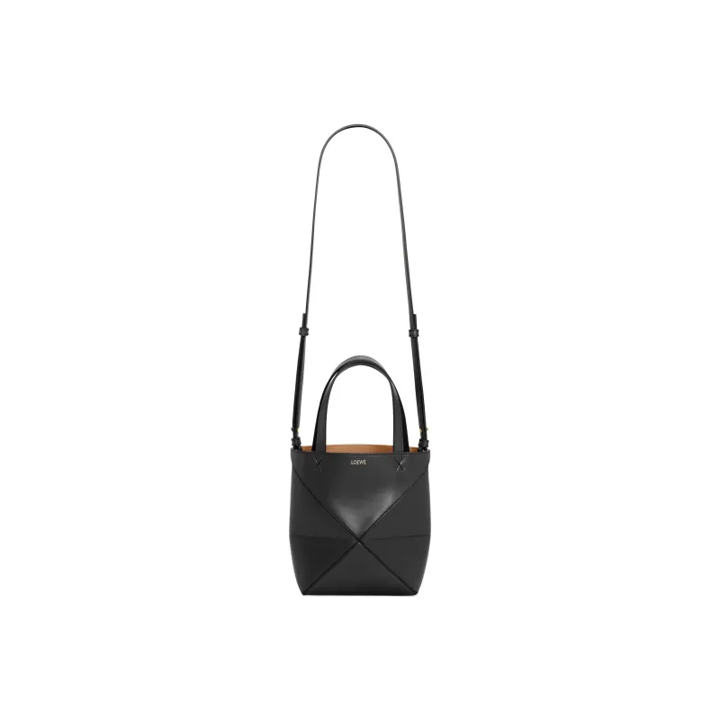 LOEWE Puzzle Fold Calfskin Tote Bag, Shopping Bag, Handbag Mini Men's Black-1
