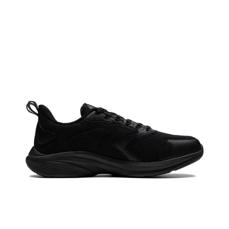 PEAK Anti Slip Wear Resistant Low Top Running Shoes Men's All Black-1
