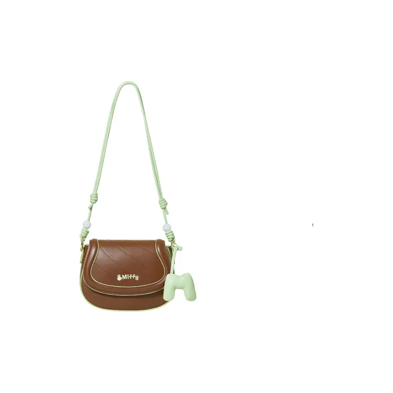 Miffy PU Shoulder Bag Saddle Bag Crossbody Bag Women's White/Brown-0