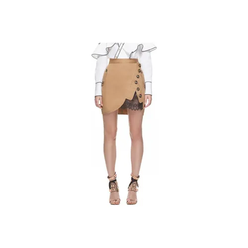 Self-portrait Casual Short Skirts Women's Khaki