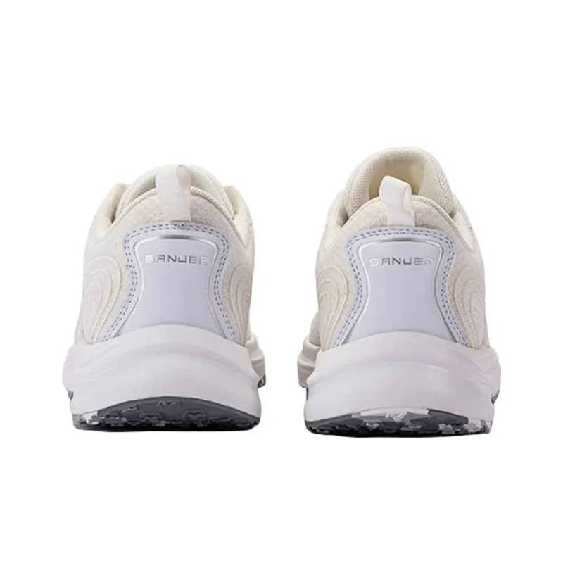 SANJEG Low Top Running Shoes Unisex Pearl White-3