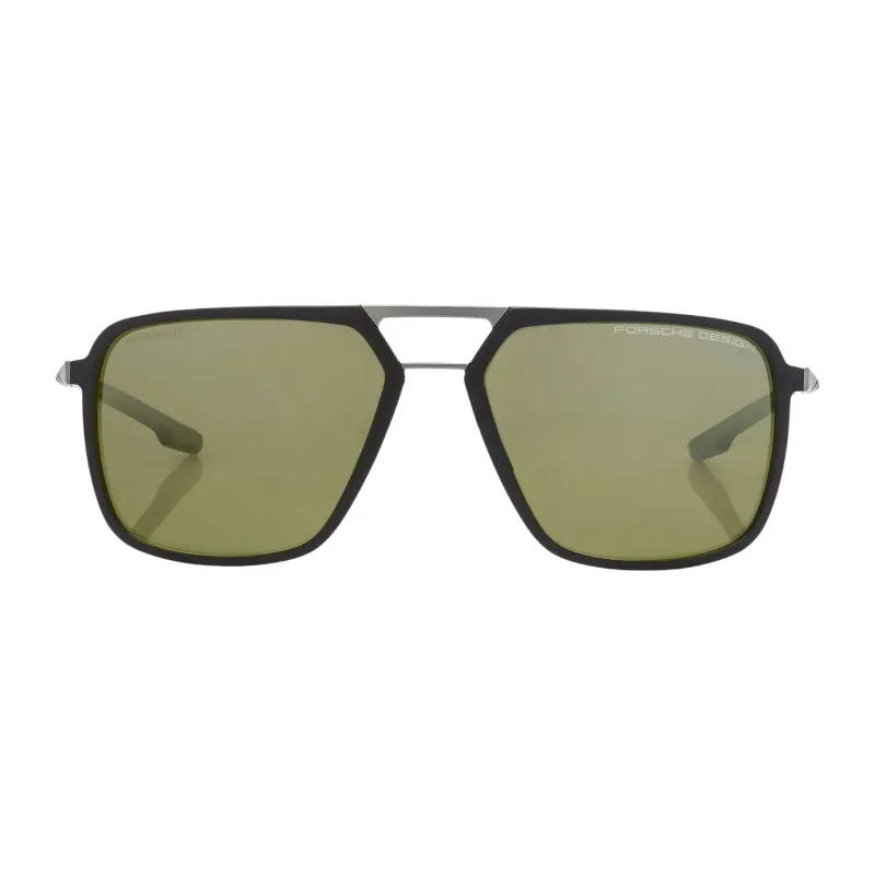 PORSCHE DESIGN Plate And Metal Square Sunglasses Men's Black-1