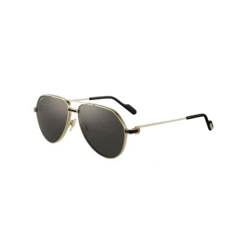 CARTIER Metal Enamel Aviator Sunglasses Unisex Gold