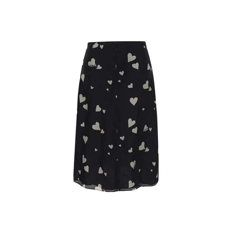 MARNI Heart Printed Pleated Skirt-1