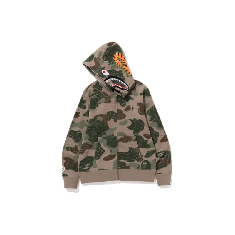 Bape Layered Line Camo Shark Full Zip Hoodie-1