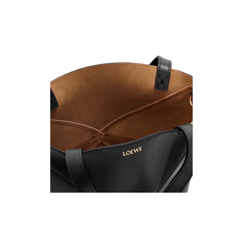 LOEWE Puzzle Fold Calfskin Tote Bag, Shopping Bag, Handbag Mini Men's Black-6