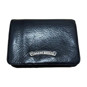Chrome Hearts Cow Leather Wallet Coin Purse Unisex Black