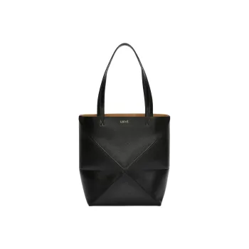 LOEWE Shiny Cow Leather Tote Bag Shopping Bag Handbag Regular Men's Black