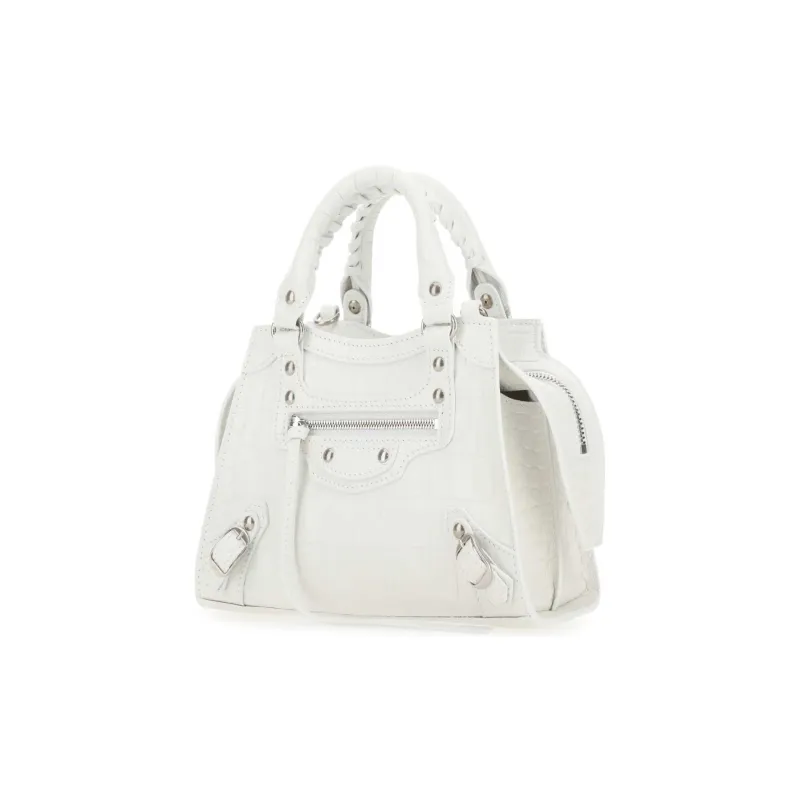 Balenciaga Leather Handbag Handbag Mini Women's White-1