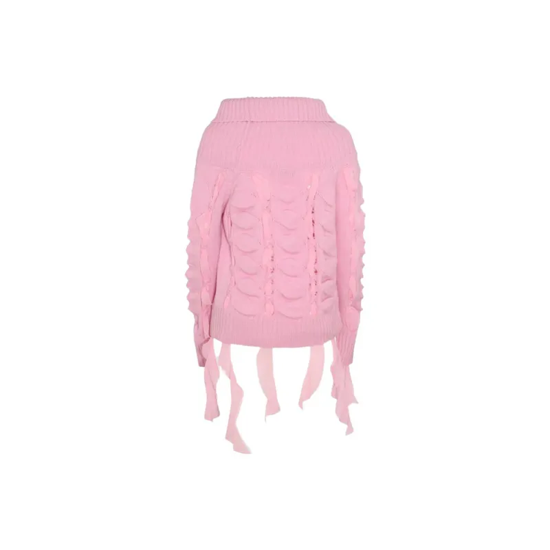 Blumarine Ruffled Off Shoulder Knitted Top-1