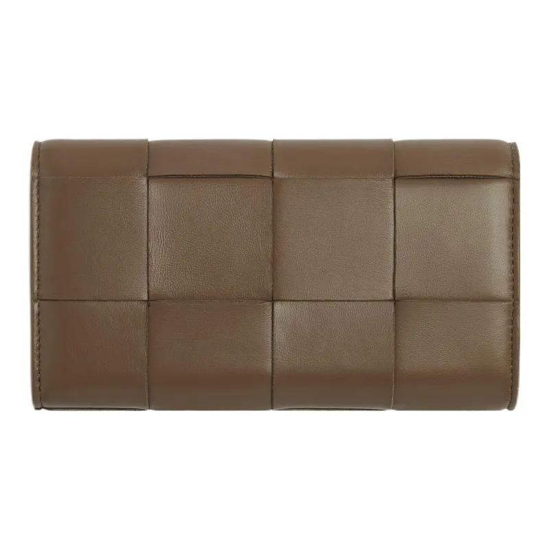 Bottega Veneta Lambskin Wallet Tubas Women's Taupe-1
