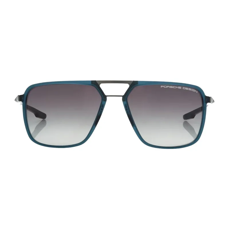 PORSCHE DESIGN Plate And Metal Square Sunglasses Men's Blue-1