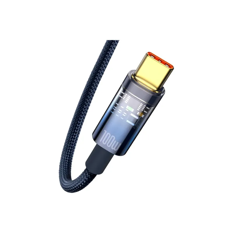 Baseus Type C To Type C USB A Explorer Collection Smart Power Bank Fast Charging Cable 100W 1/2 Meter Length-13