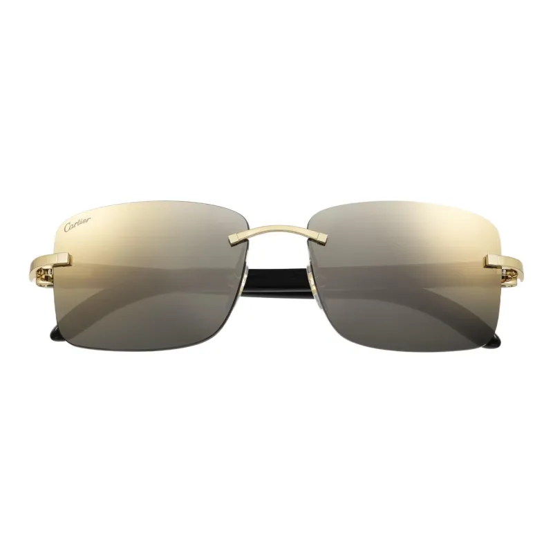 CARTIER Horn Irregular Shape Sunglasses Unisex White-1