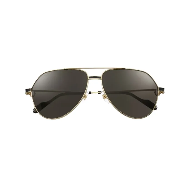 CARTIER Metal Enamel Aviator Sunglasses Unisex Gold-1
