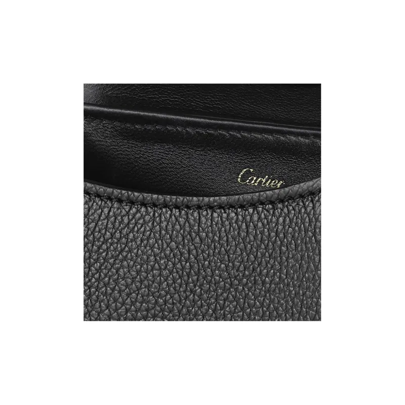 CARTIER Cow Leather Shoulder Bag, Crossbody Bag Extra Mini Women's Black-6