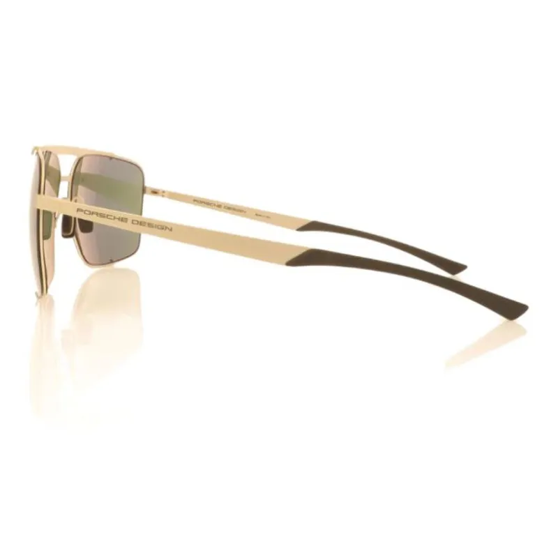 PORSCHE DESIGN Plate Frame Stainless Steel Irregular Shape Sunglasses Unisex Vintage Green-1