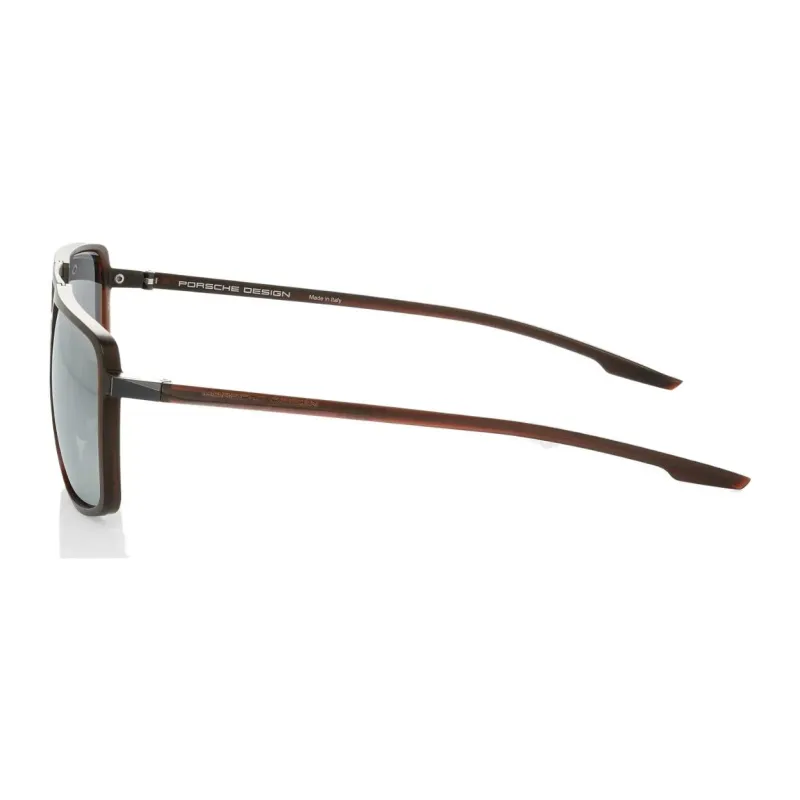 PORSCHE DESIGN Plate And Metal Square Sunglasses Men's Brown-2