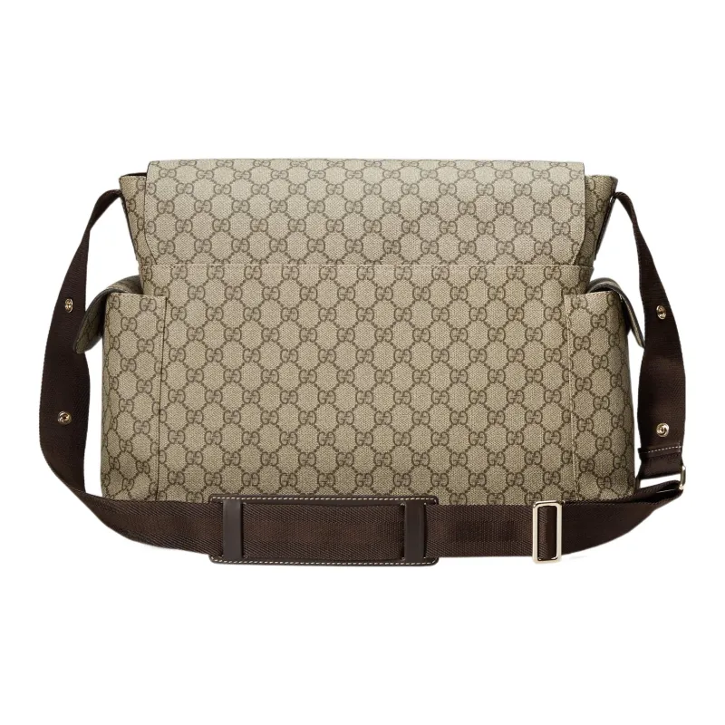 GUCCI Canvas With Leather Mommy Bag, Shoulder Bag, Crossbody Bag Women's Ebony/Brown-3
