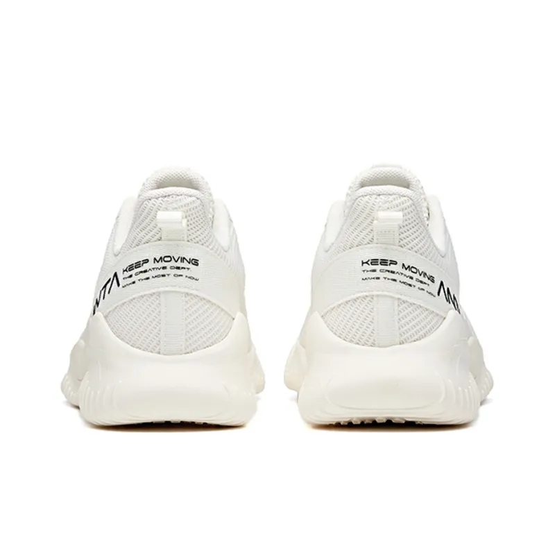Anta Running Collection Cushioned Slip-Resistant Low-Top Running Shoes Men's Milk White Black-3