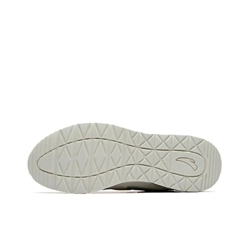 Anta Cushioning Slip Resistant Rebound Breathable Low Top Running Shoes Men's Silver White-4