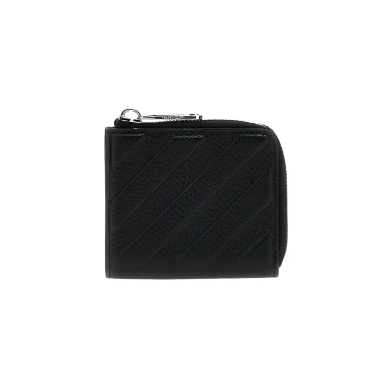 OFF-WHITE Leather Coin Purse Men's Black-0