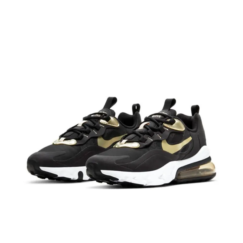 Nike Air Max 270 React Black Metallic Gold Star GS-2