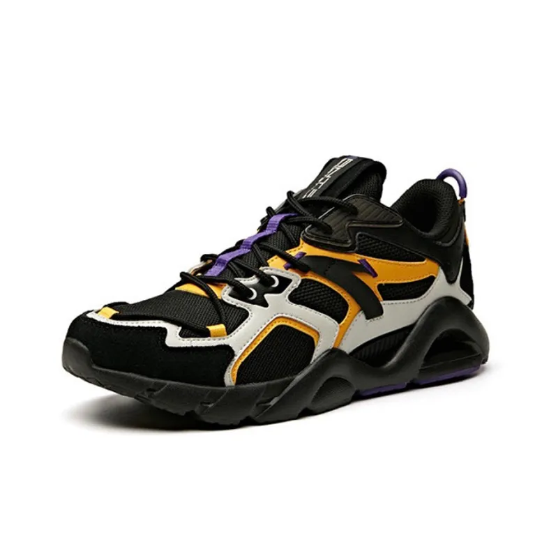 Anta Cushioning Balance Lightweight Low Top Running Shoes Men's Black Purple-2