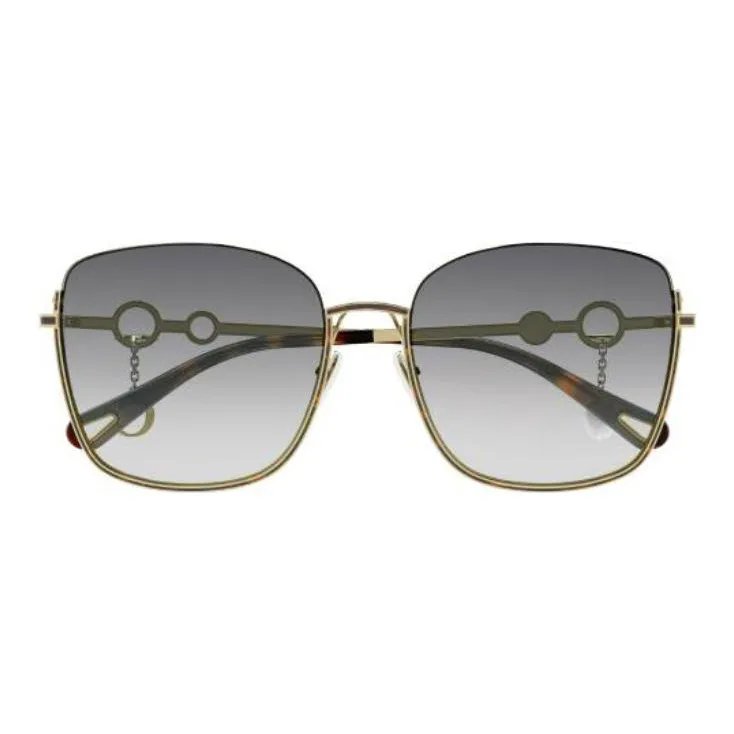 Chloe Metal Square Sunglasses Women's Gold-1