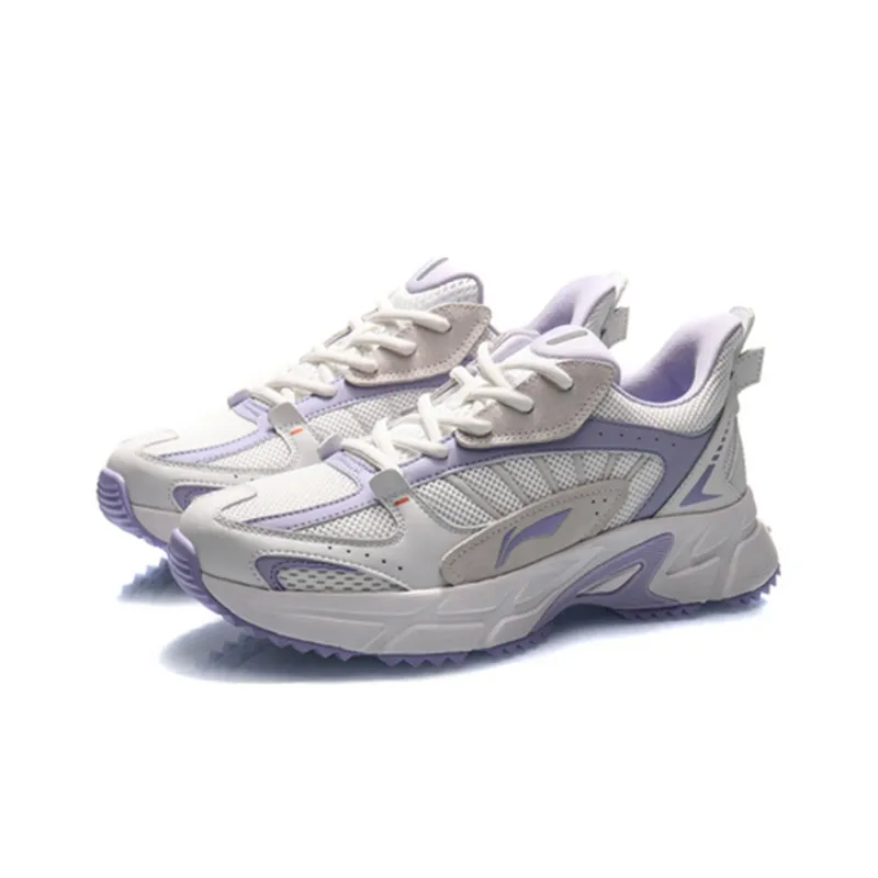 LiNing Anti Slip Wear Resistant Low Top Casual Running Shoes Women's Bad Little Purple-2