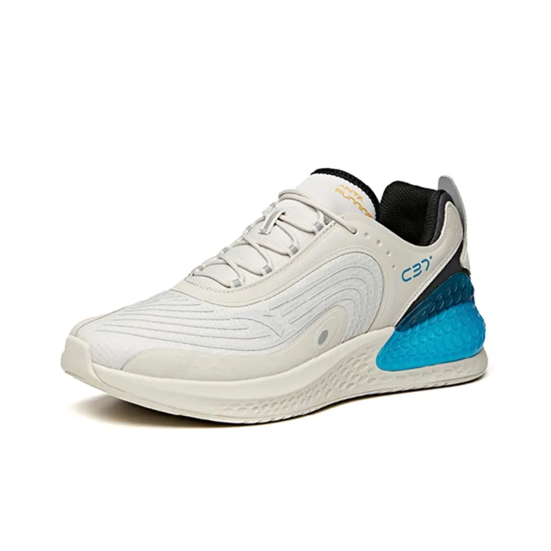 Anta Running Collection Cushioning Anti Slip And Wear Resistant Low Top Running Shoes Men's Gray Black Blue-1