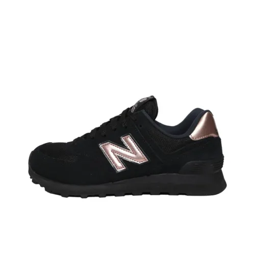 New Balance NB 574 Running Shoes Women's Low-Top Black Rose Gold