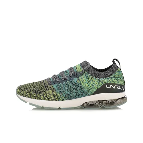 LINING Half Air Cushion Running Shoes Unisex Low-Top Gray Green